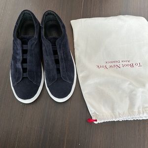 To Boot New York Navy Blue Suede Sneakers